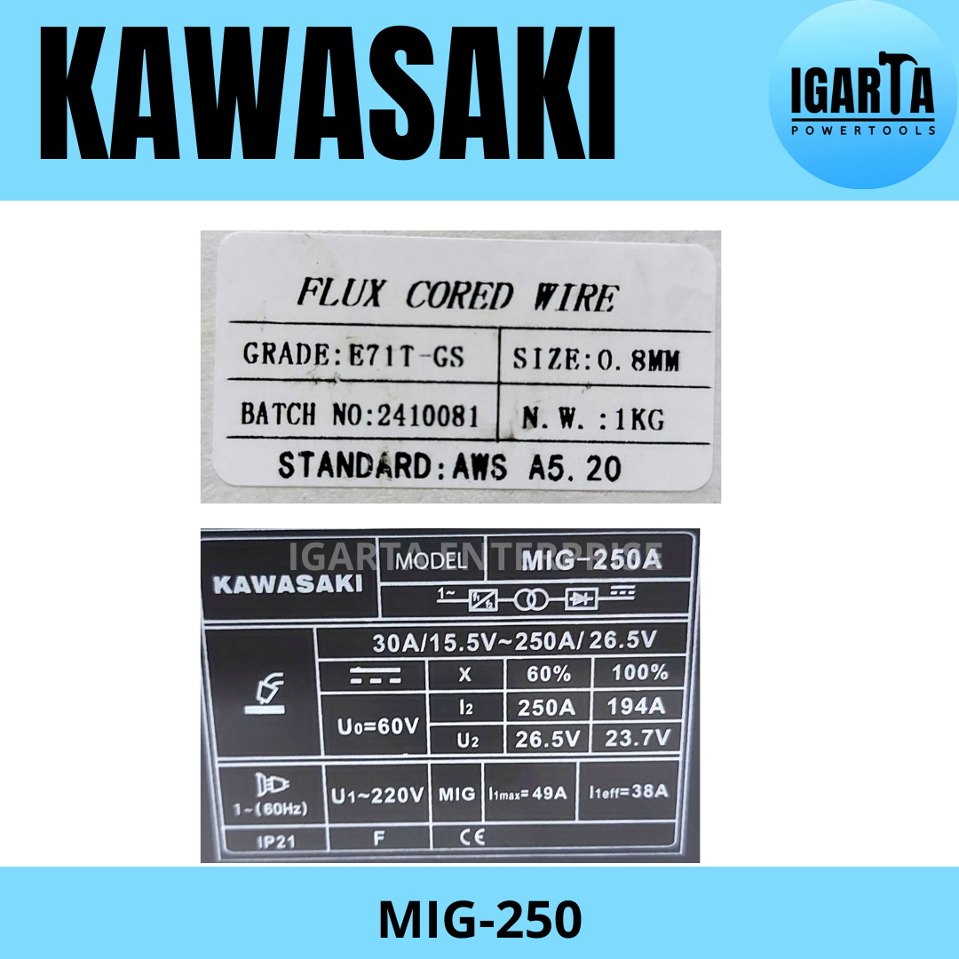 Kawasaki 250A MIG Welding Machine – Reliable, Versatile, and Easy to Use