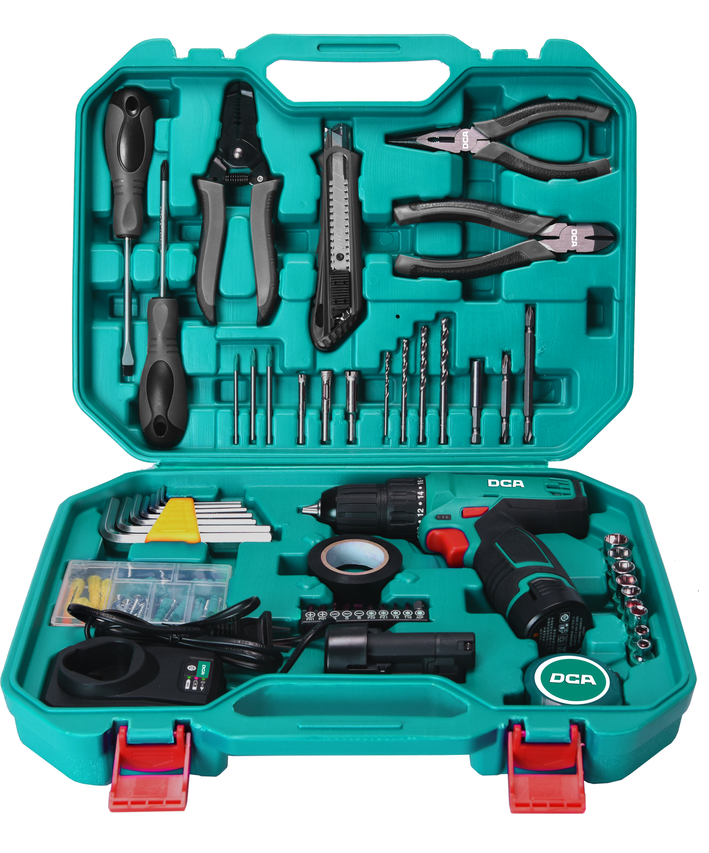 DCA ADJZ1202 TS 12V Cordless Drill Combo Set, 150W Motor with Dual 2.0Ah Batteries & Charger
