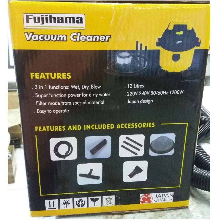 Fujihama 3-Gallon (12L) Vacuum Cleaner – 3-in-1 Wet, Dry, & Blower Function