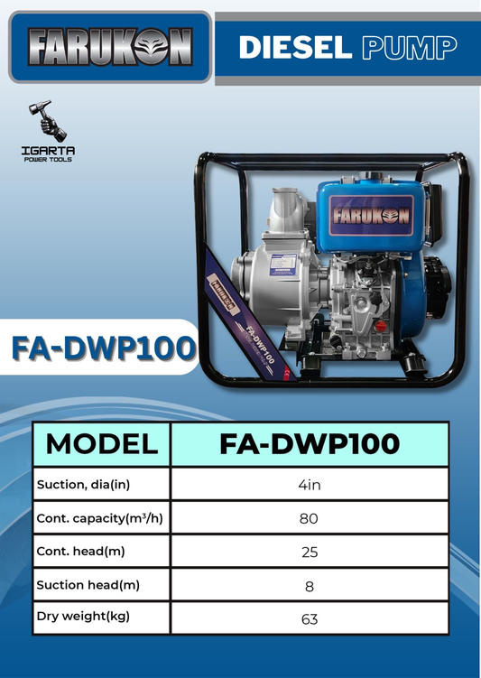 Farukon FA-DWP100 Diesel Water Pump 4"
