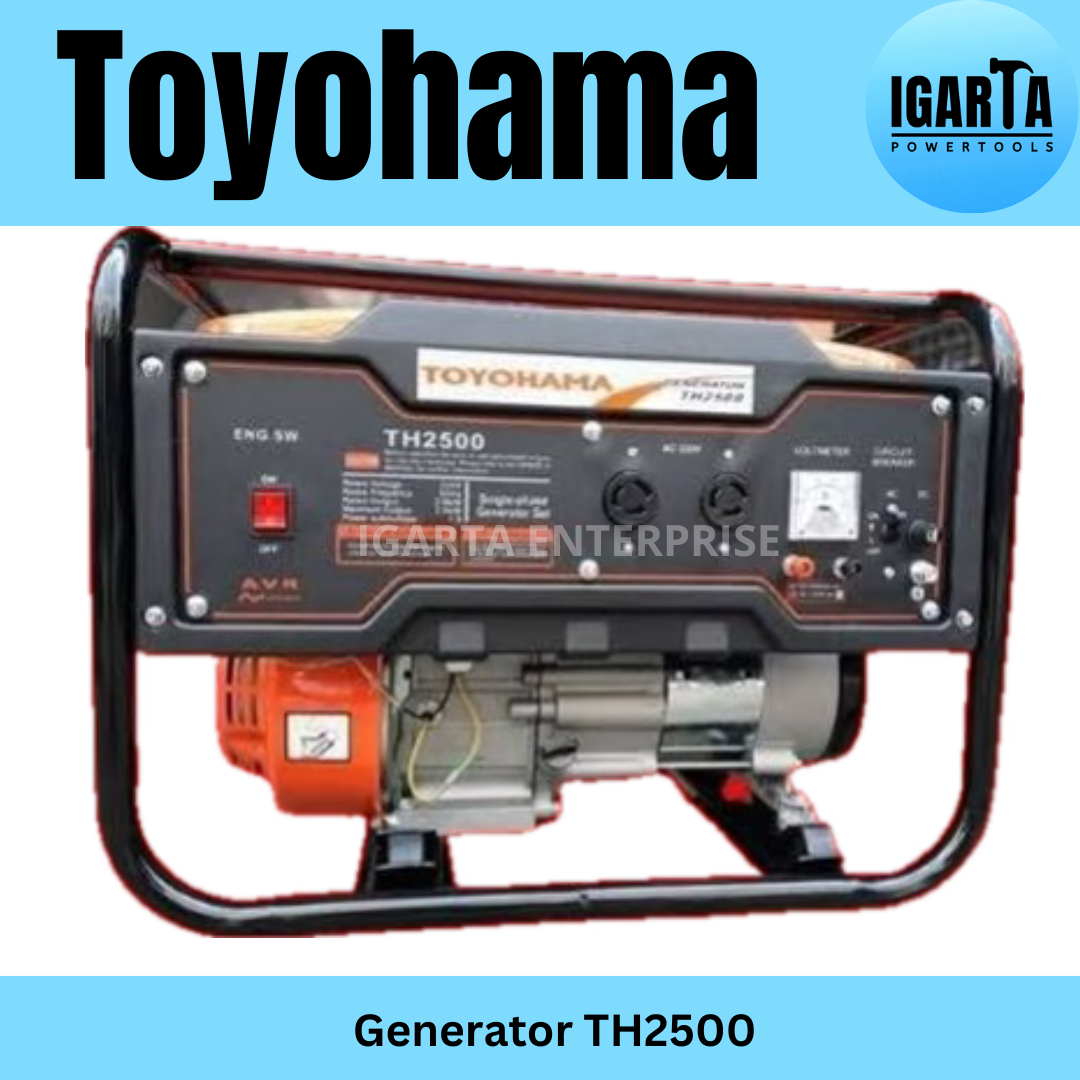 Toyohama TH2500 Gasoline Generator – 2000W Portable Power, 220V, 60Hz, 4-Stroke Engine