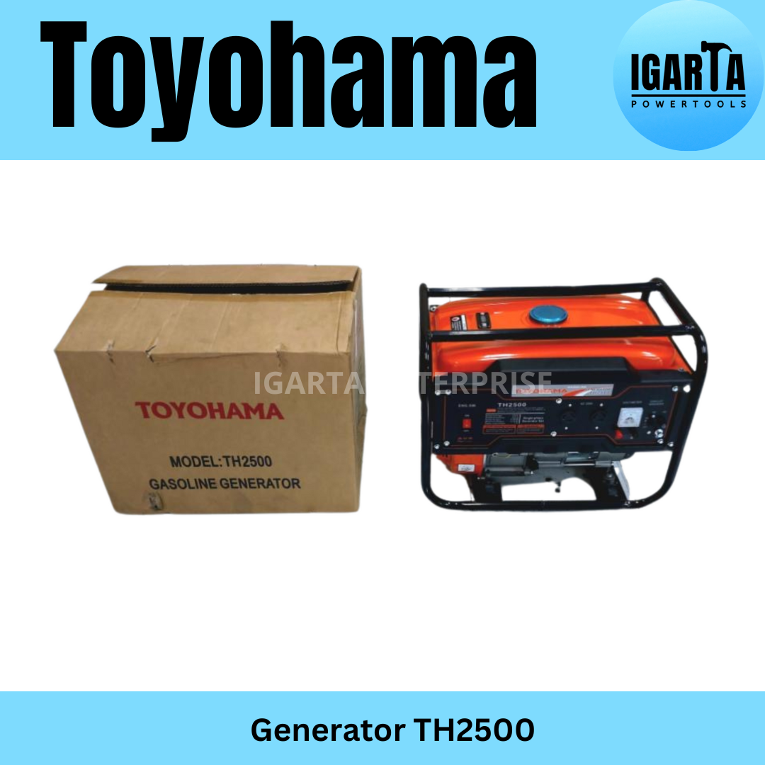 Toyohama TH2500 Gasoline Generator – 2000W Portable Power, 220V, 60Hz, 4-Stroke Engine