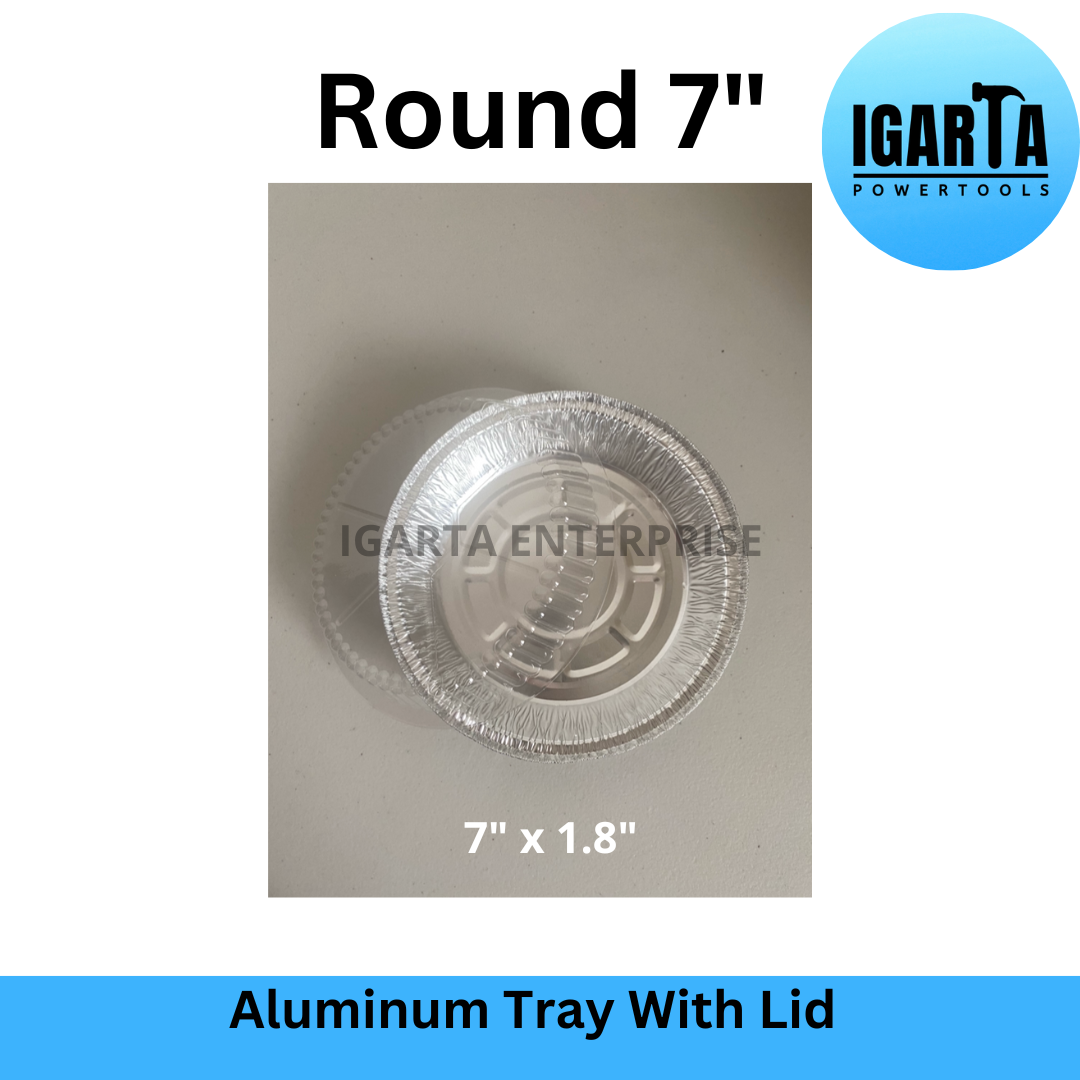 Aluminum Foil Tray with Plastic Cover - Round 7" (750ML)