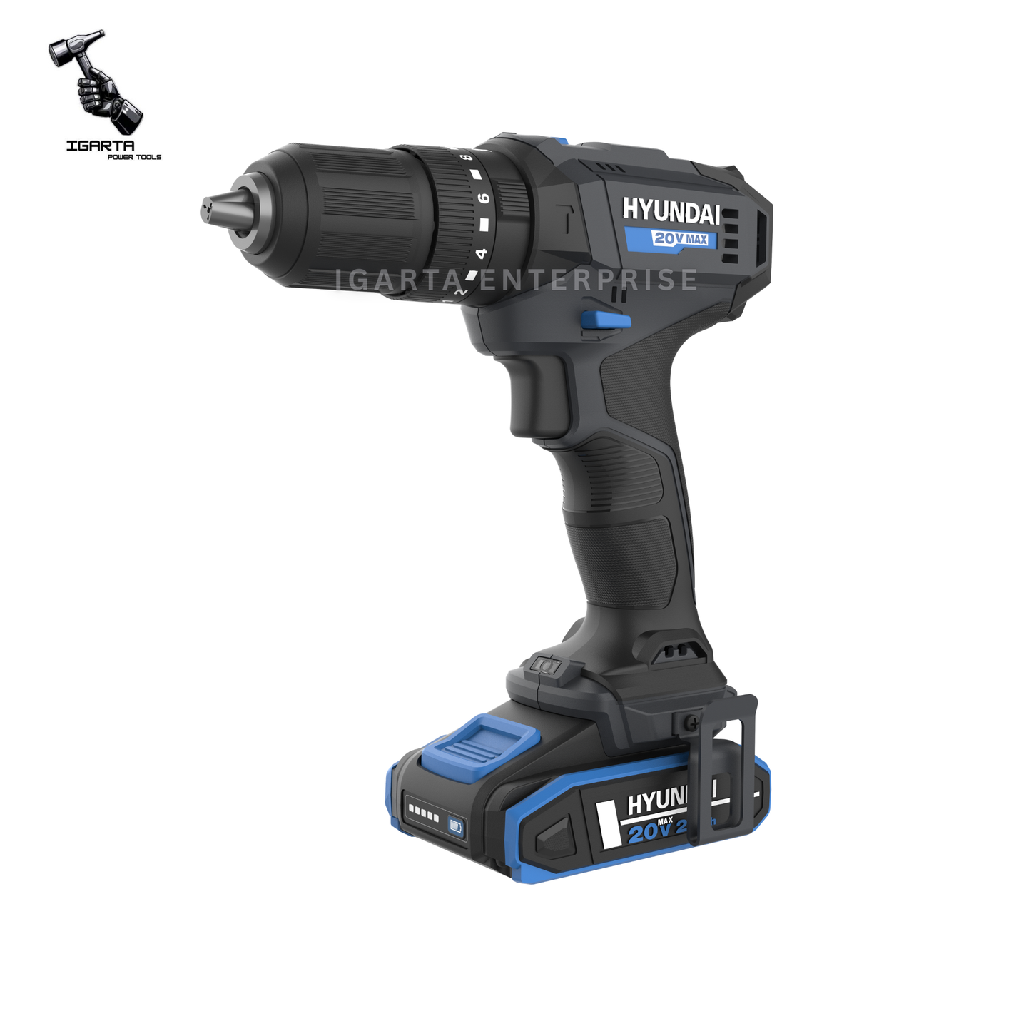 Hyundai 20V Cordless Hammer Drill Set – HD20S-50TT