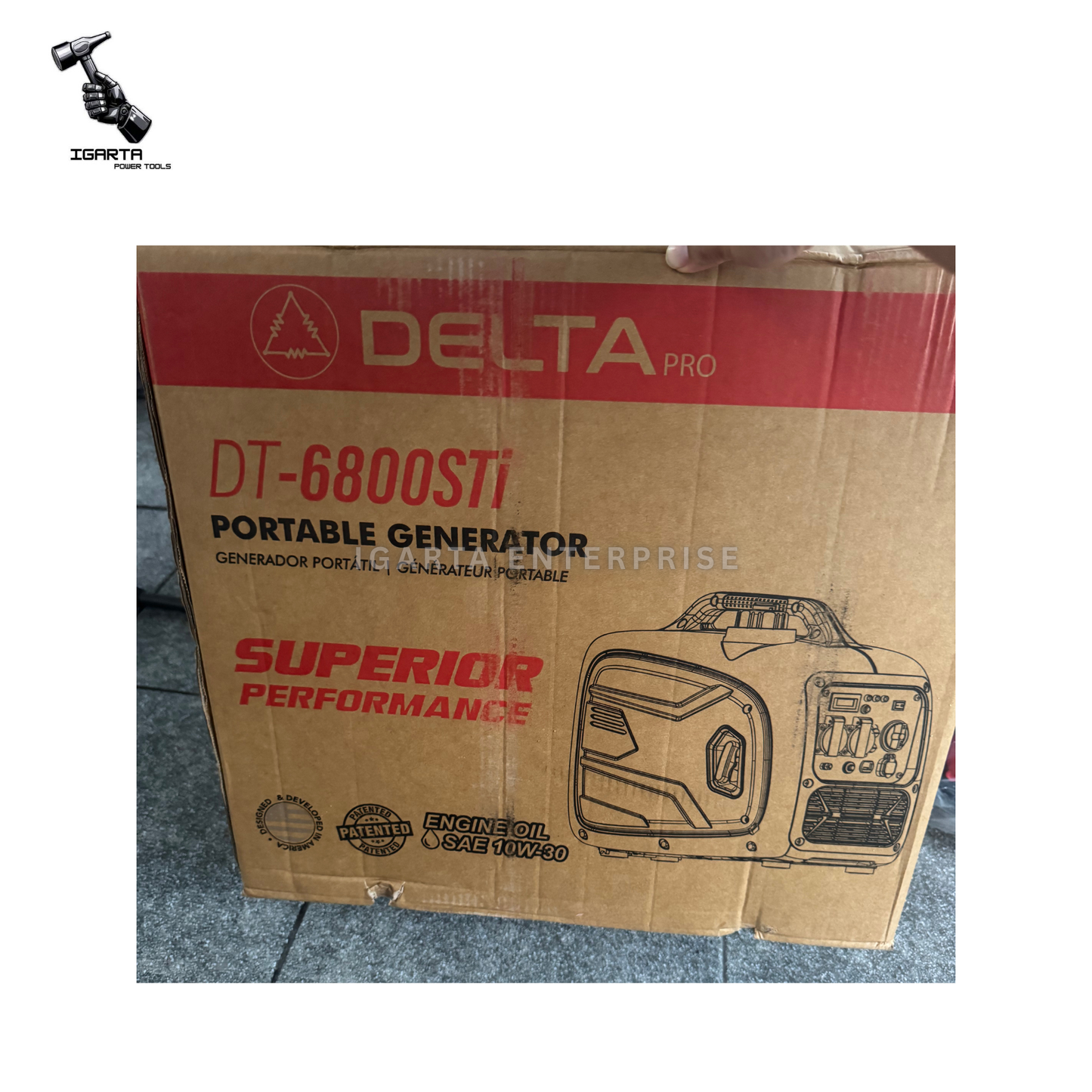 DELTA PRO DT‑6800STi Portable Silent Inverter Generator, 5500W Max Power, 220V