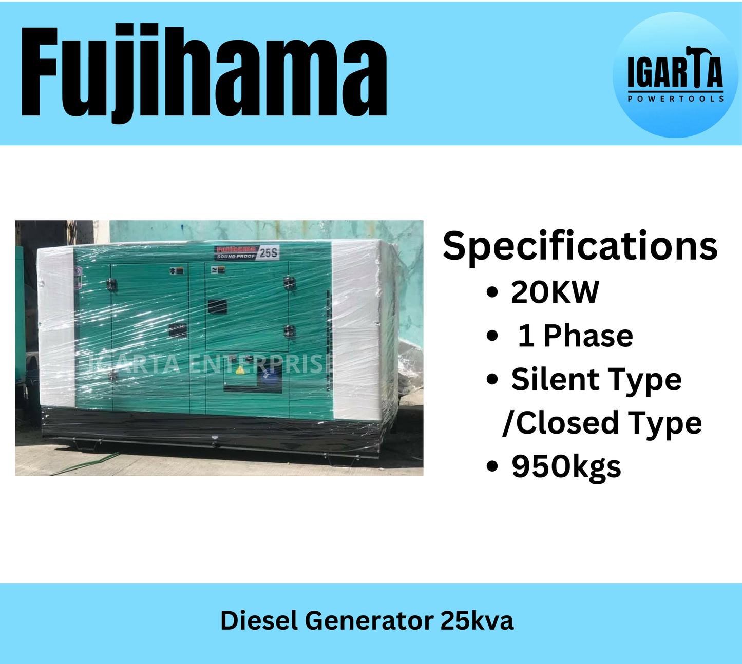 Fujihama Diesel Generator 25KVA