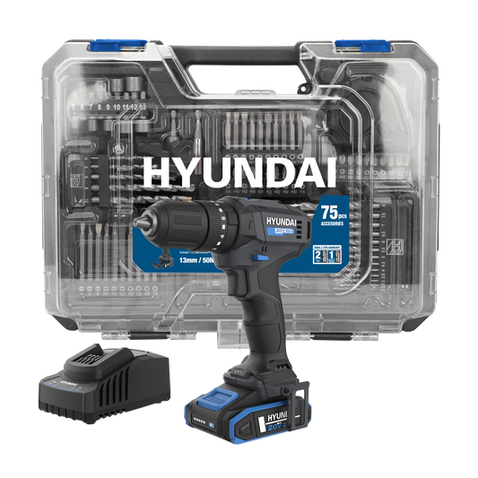 Hyundai 20V Cordless Hammer Drill Set – HD20S-50TT