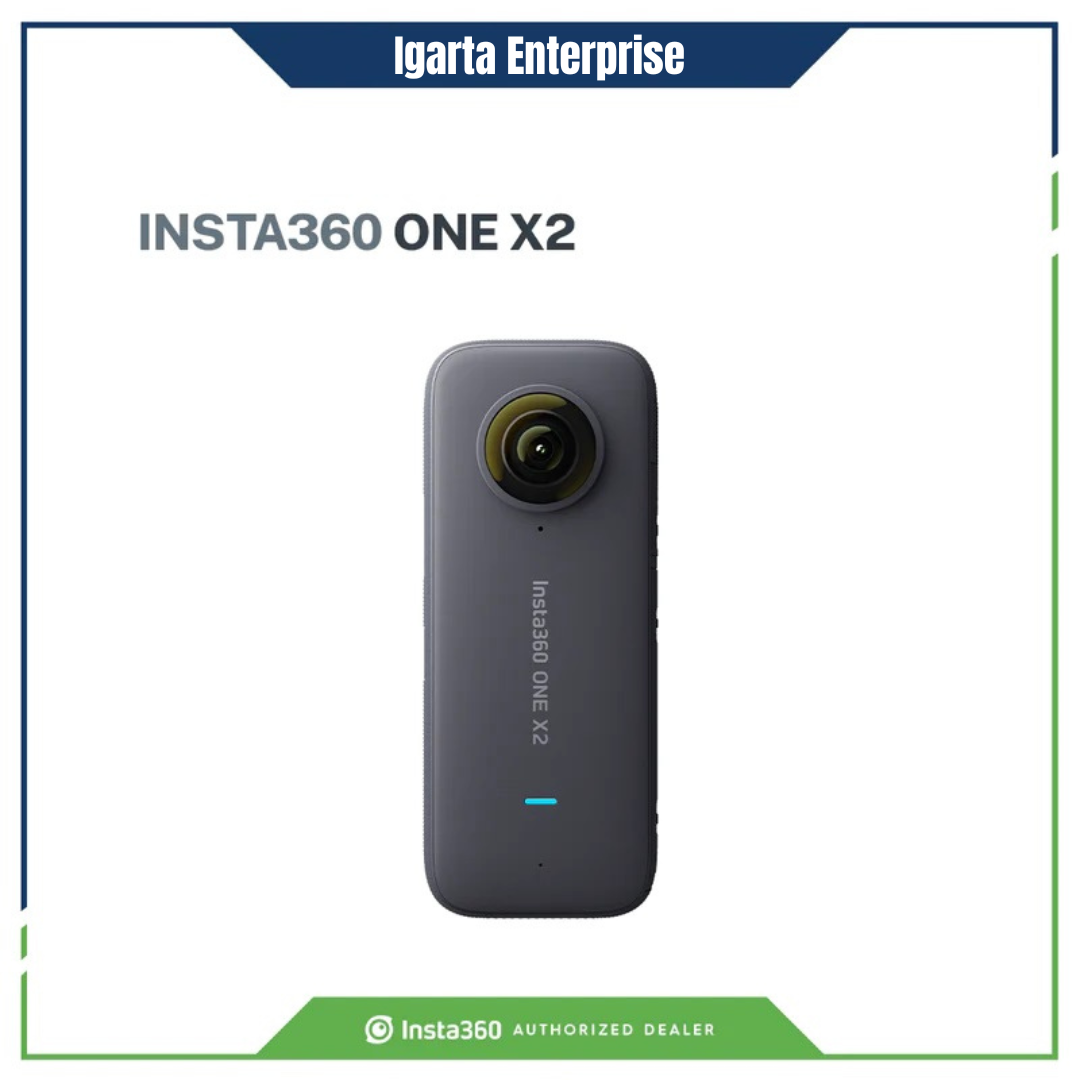 Insta360 One X2 Kit caméra d'action 360° avec Carte Micro SDHC 64 Go, étui,  Perche à Selfie Invisible et Bouchon d'objectif Noir