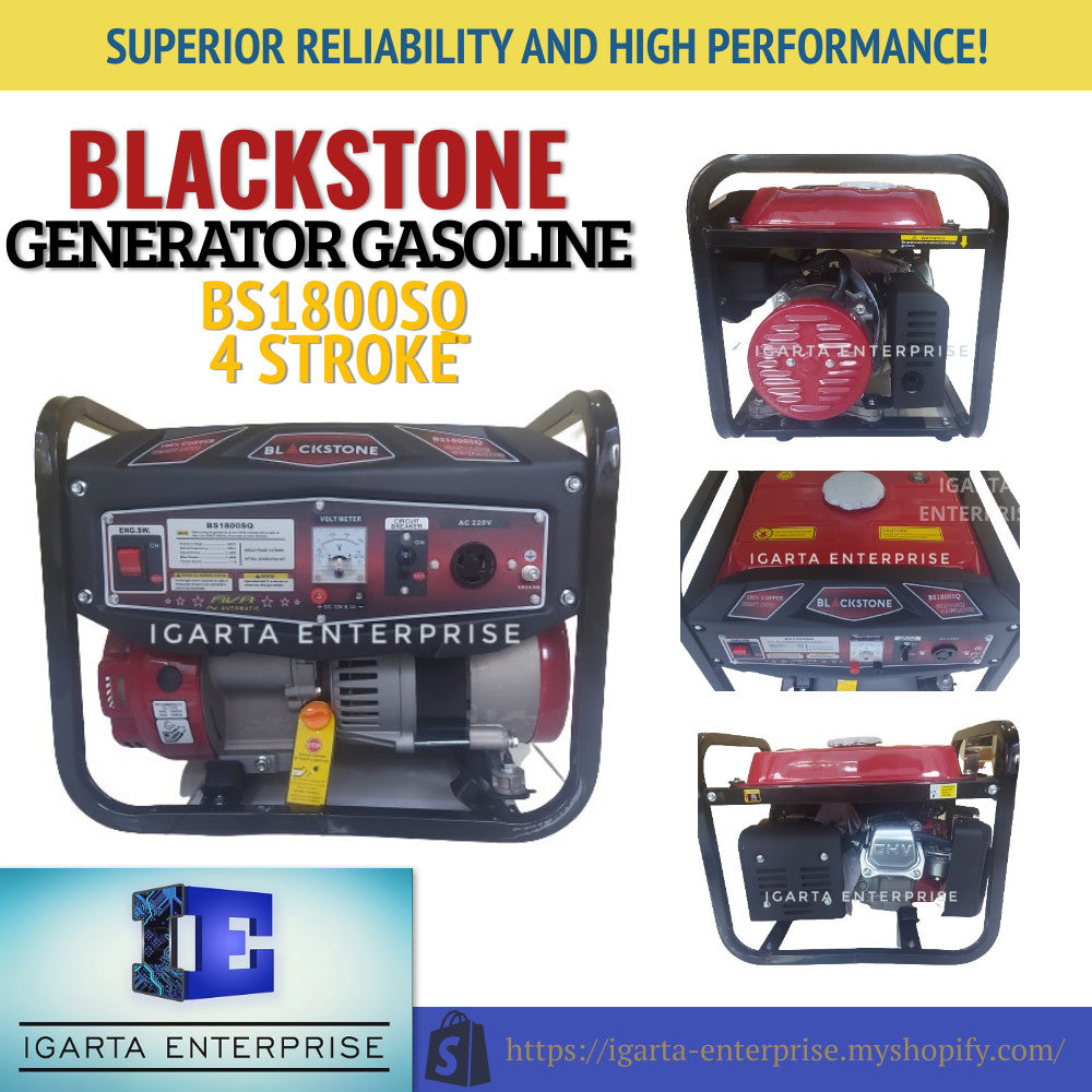 Blackstone Generator Gasoline BS1800SQ 4 Stroke – Igarta Enterprise ...